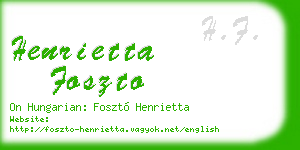 henrietta foszto business card