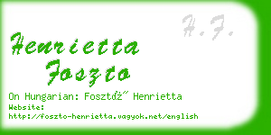 henrietta foszto business card